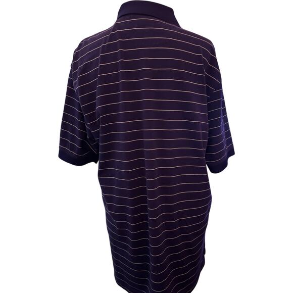 LSU Tigers Embroidered Stripe Polo Short Sleeve Shirt, Size Large - Picture 3 of 5